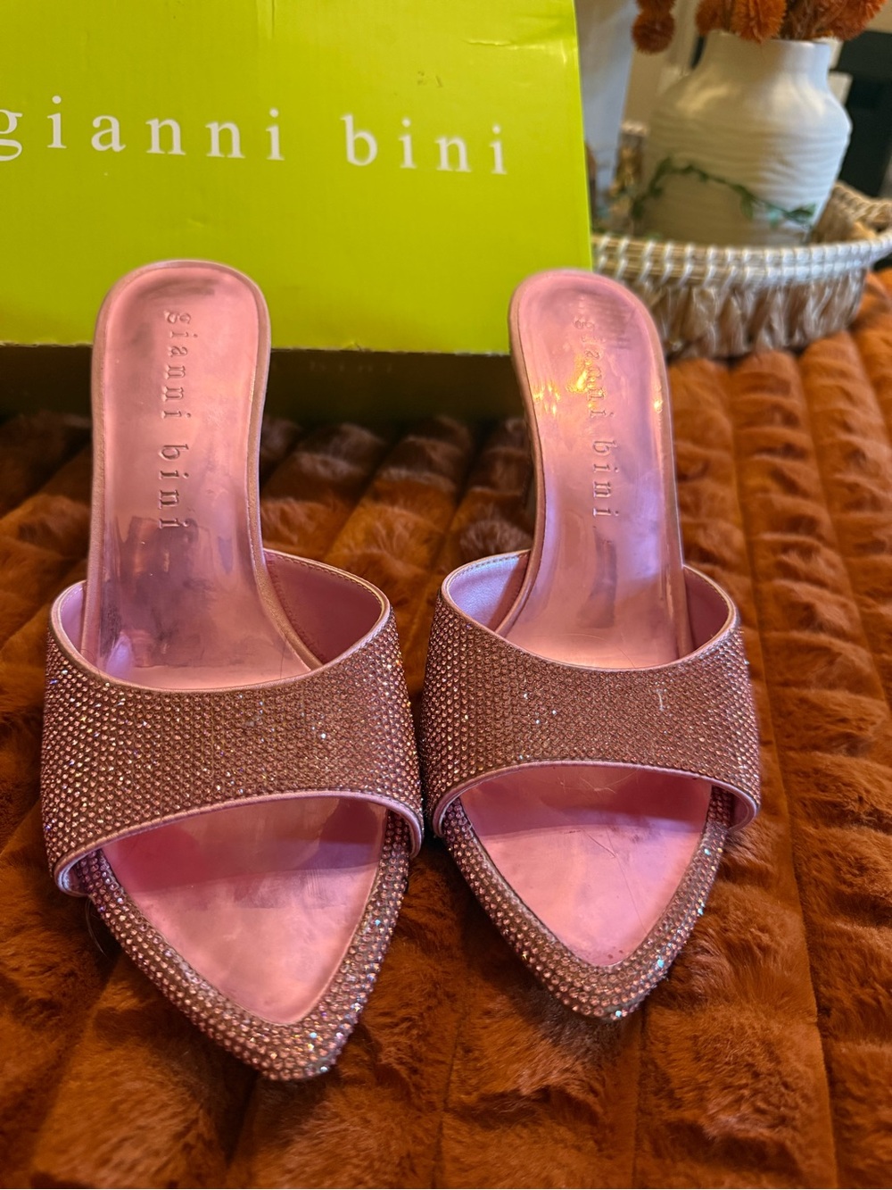 Gianni Bini Pink Rhinestone Stiletto Heels